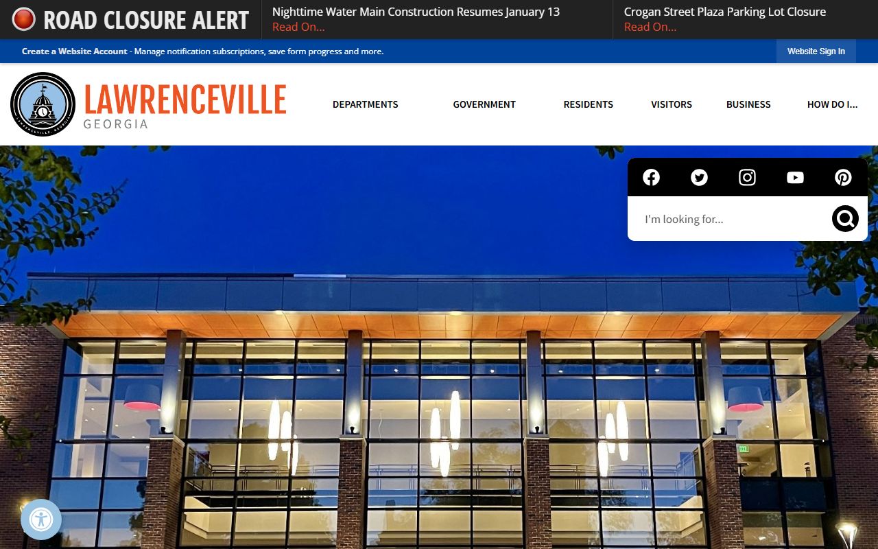 City of Lawrenceville website for Lawrenceville booking reports