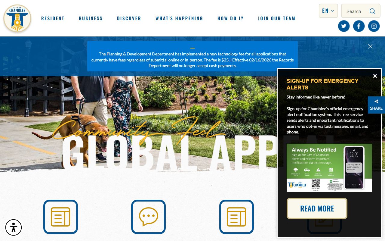 City of Chamblee website for Chamblee booking reports