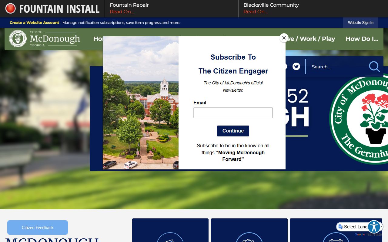 City of McDonough website for McDonough booking reports