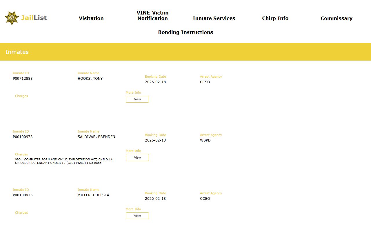 Cherokee County Sheriff inmate search portal for booking reports
