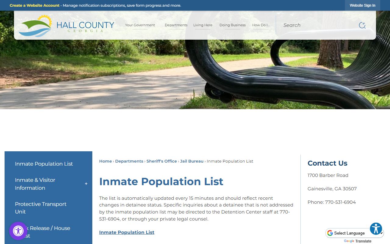 Hall County booking reports inmate list