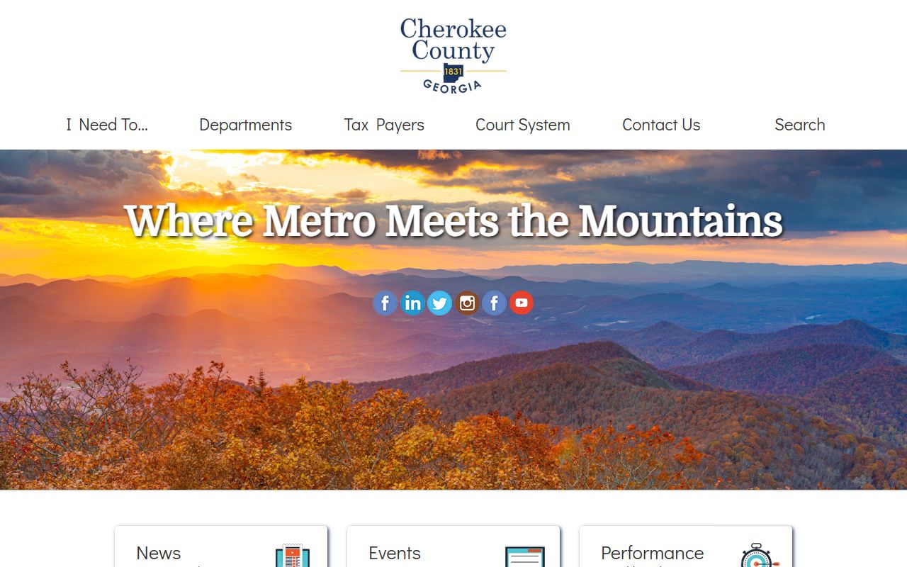 Cherokee County government website for booking reports and public records